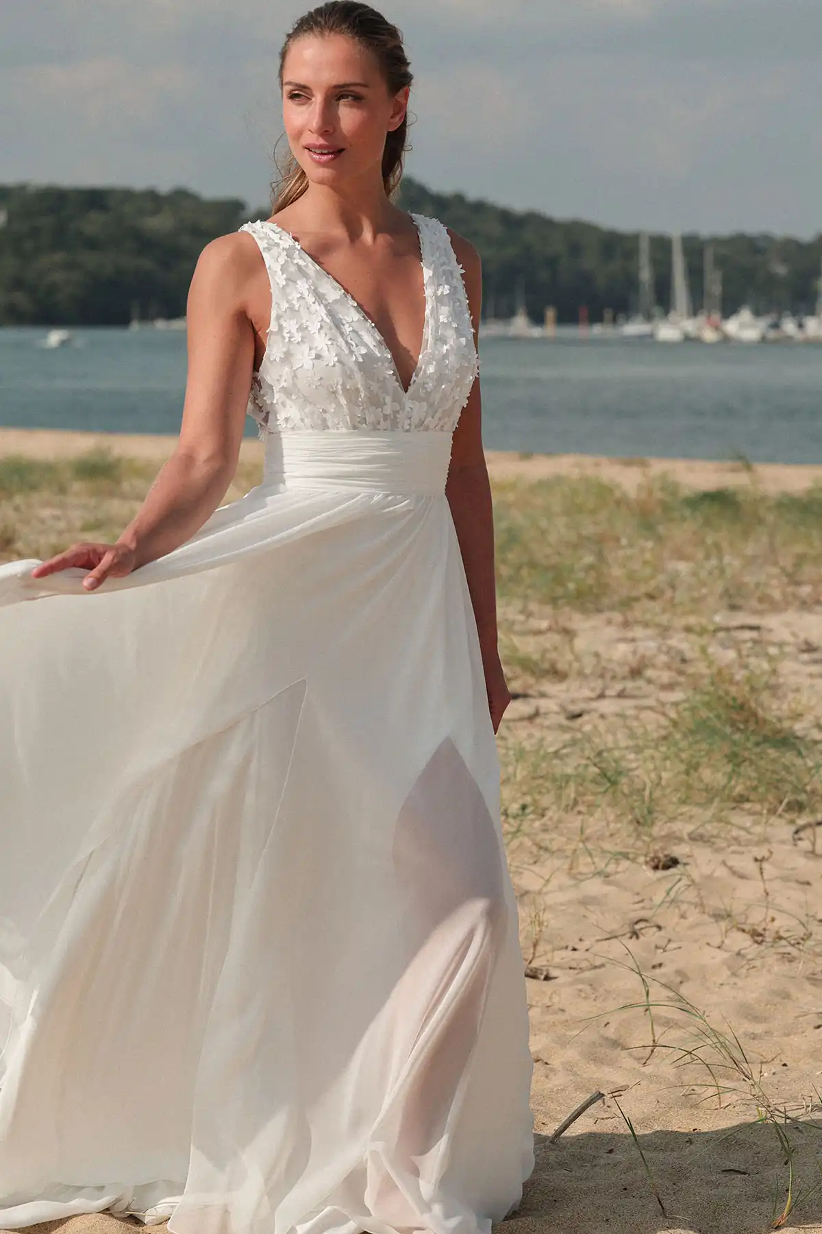 Robes de mariée : Étincelles - L'heure dorée - Marie Laporte - Créatrice de robes de mariée sur mesure - Paris